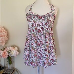 Toska Floral Halter Pleated Dress